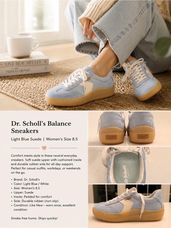 Dr. Scholl's Shoes - Dr. Scholl's Light Blue Suede Sneakers NEW Never Worn